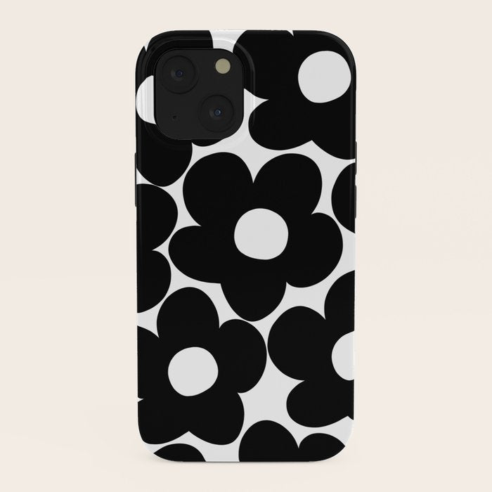 Black & White Retro Daisies #1 #decor #art #society6 iPhone Case Gallery Image 38