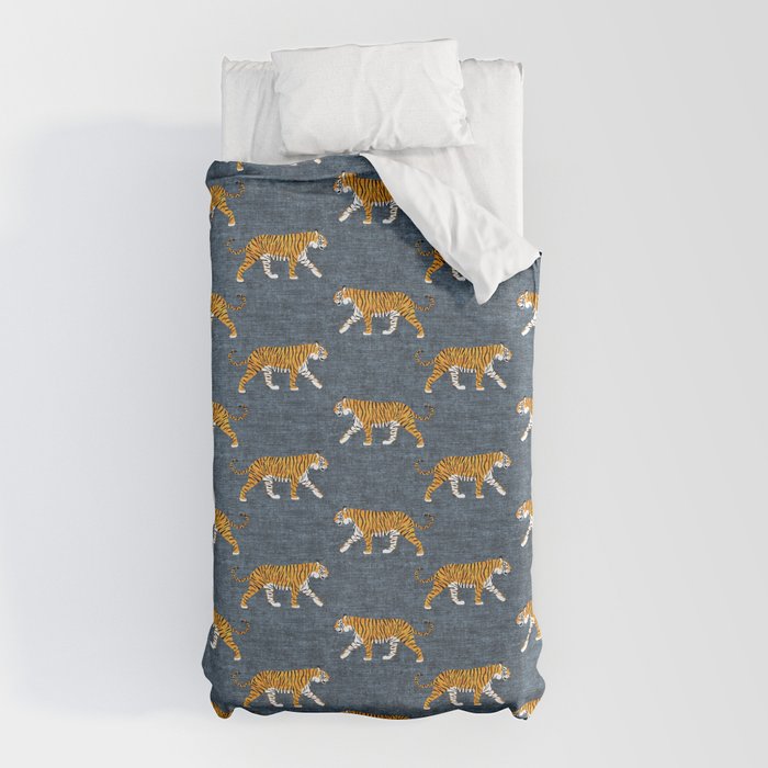 walking tigers - blue Duvet Cover Gallery Image 5