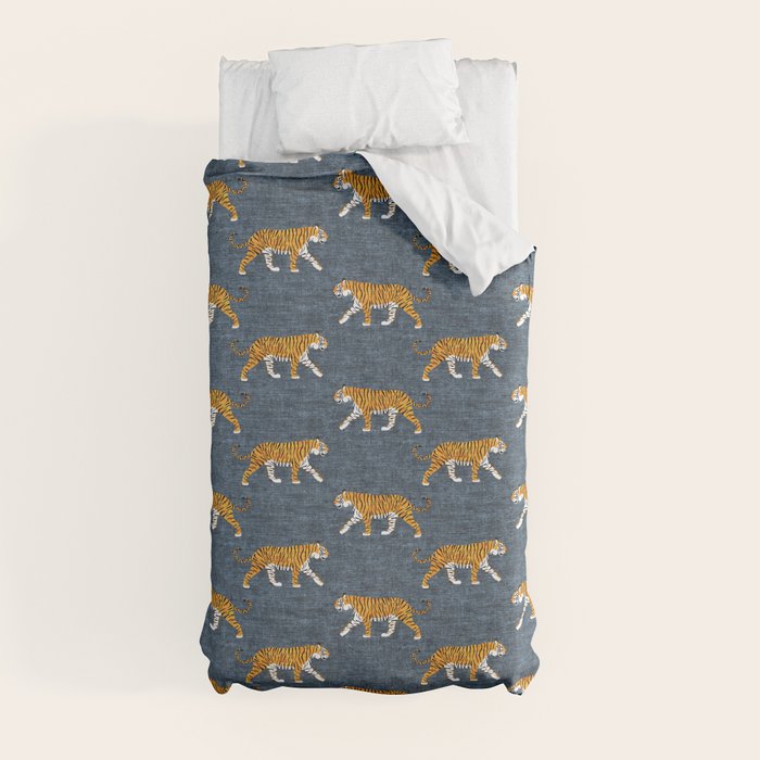 walking tigers - blue Duvet Cover Gallery Image 9