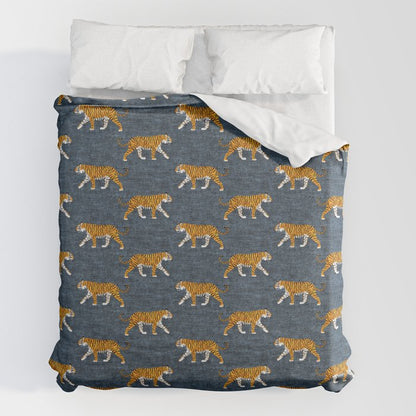 walking tigers - blue Duvet Cover Gallery Image 7