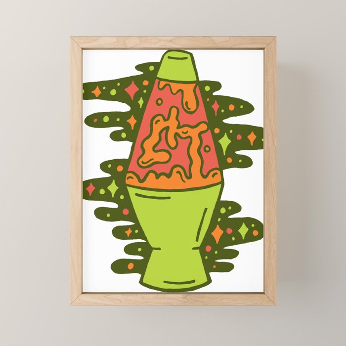 Lit Lava Lamp in Orange Mini Art Print Gallery Image 1