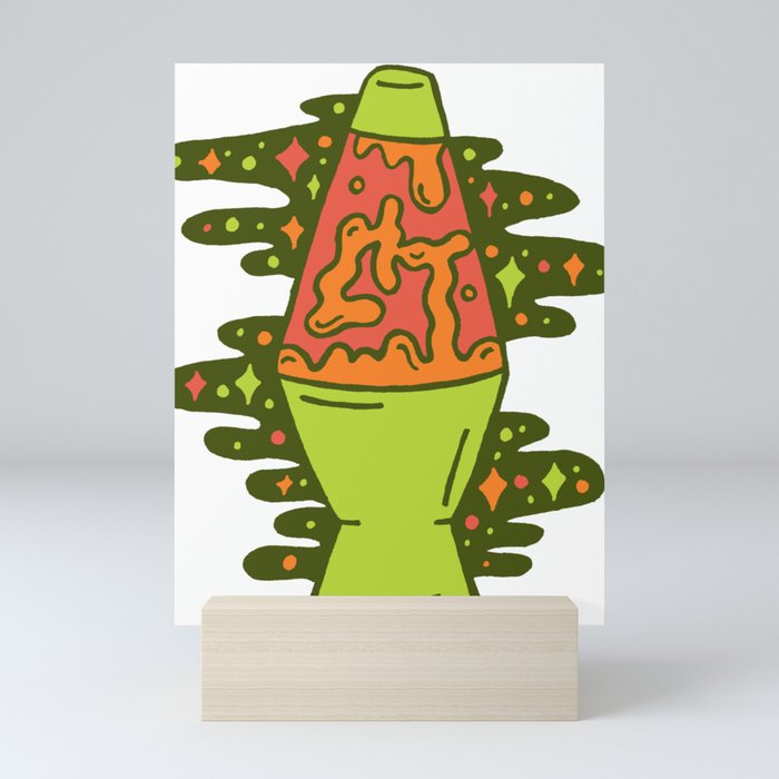 Lit Lava Lamp in Orange Mini Art Print Gallery Image 5