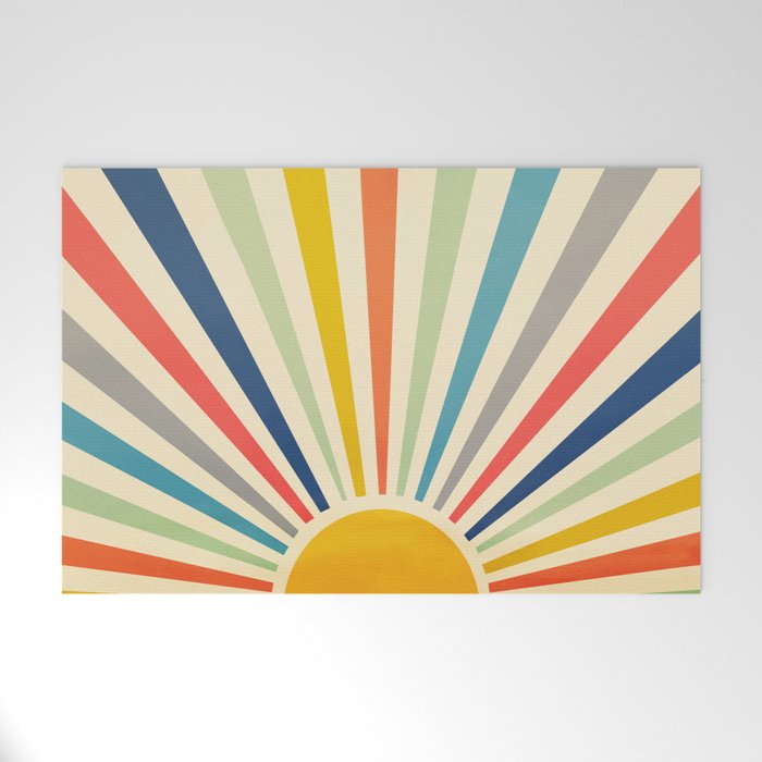 Sun Retro Art III Welcome Mat Gallery Image 1