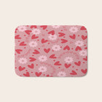 Hearts and Flowers on Tea Rose Pink Bath Mat Gallery Image 1