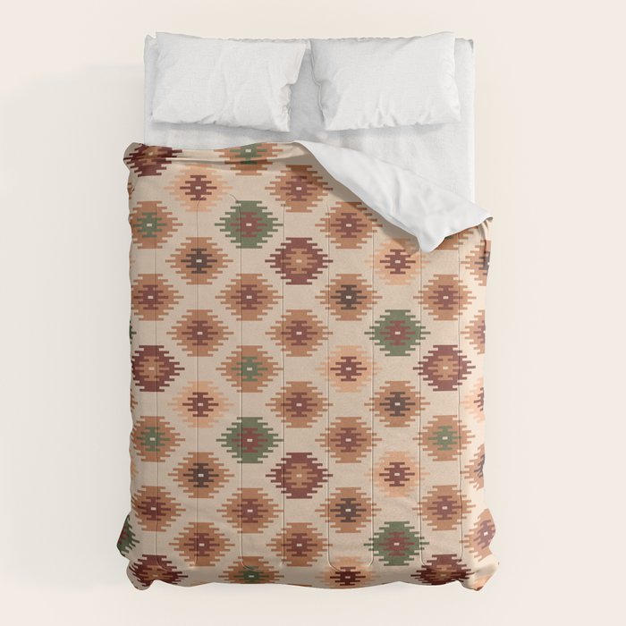 Southwest native Aztec diamonds kilim Comforter Gallery Image 6