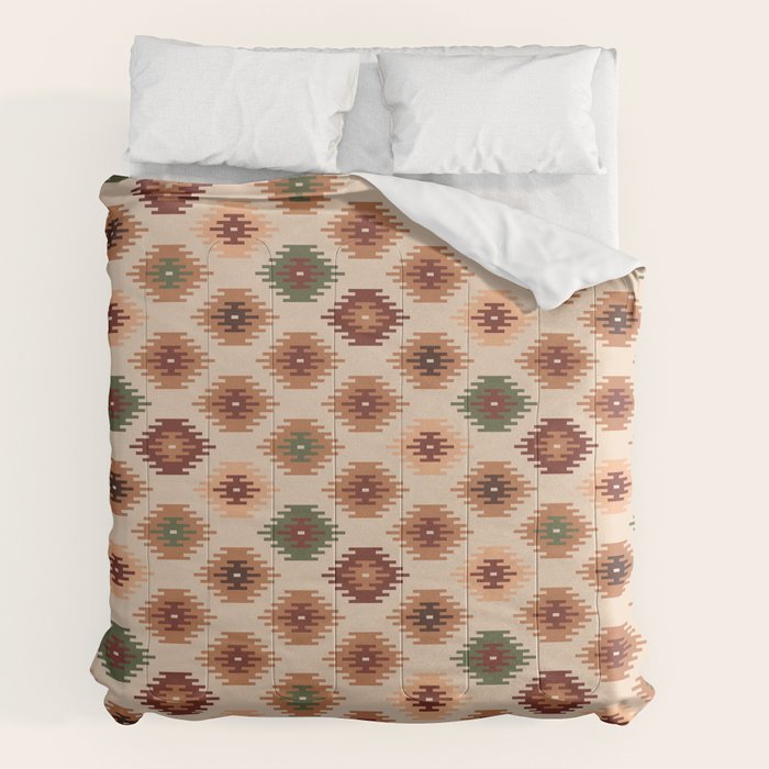 Southwest native Aztec diamonds kilim Comforter Gallery Image 2