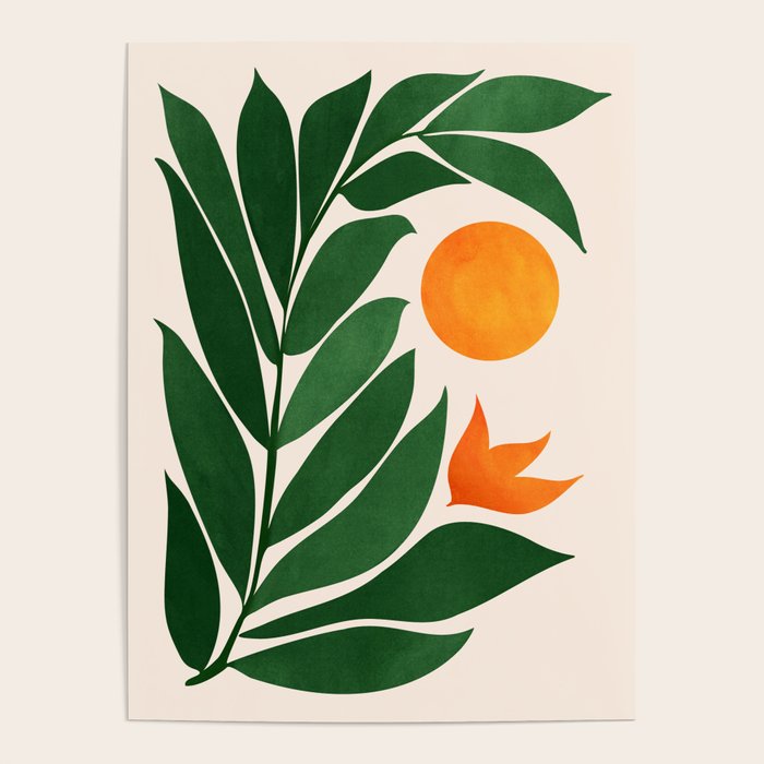 Tropical Forest Sunset / Mid Century Abstract Shapes Poster Gallery Image 3