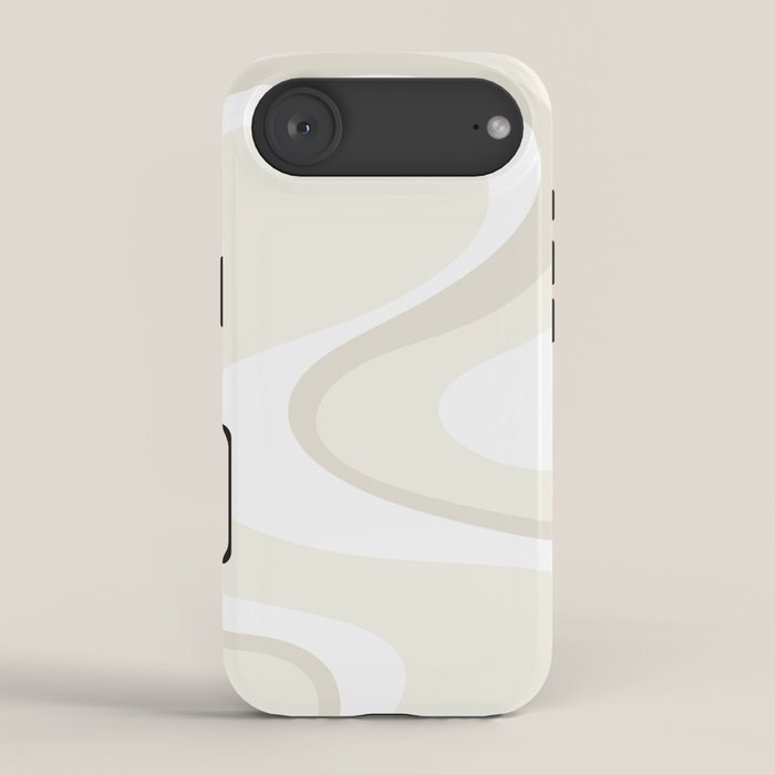 Cream Dream Light Liquid Swirl Abstract in Beige and White iPhone Case Gallery Image 2