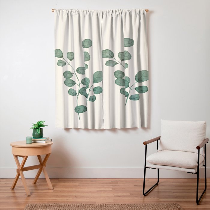 Watercolor Eucalyptus Window Curtain Gallery Image 7