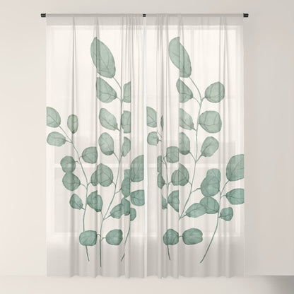 Watercolor Eucalyptus Window Curtain Gallery Image 22