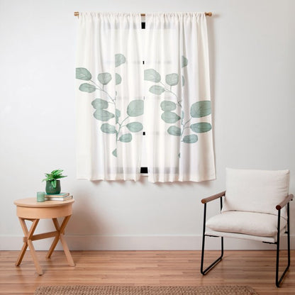 Watercolor Eucalyptus Window Curtain Gallery Image 11