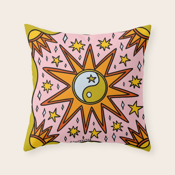 Yin Yang Sun Throw Pillow Gallery Image 6