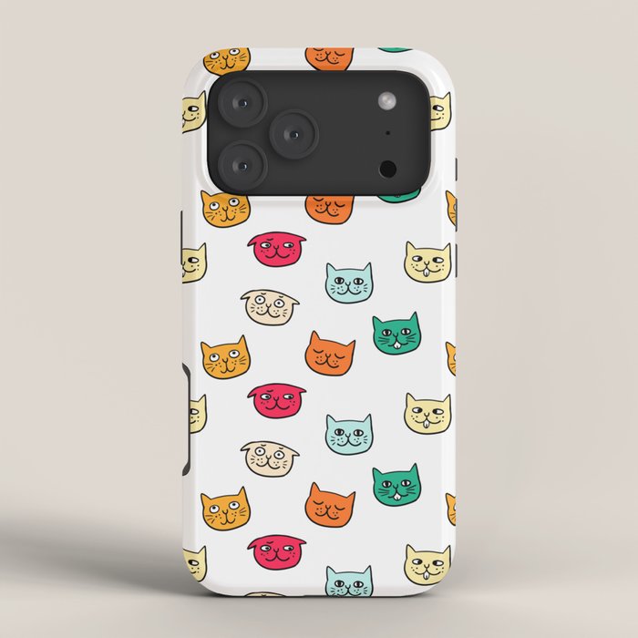 Cat heads in colors iPhone Case Gallery Image 4