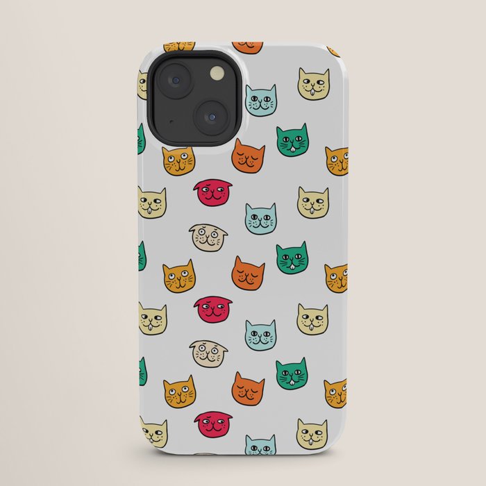 Cat heads in colors iPhone Case Gallery Image 25
