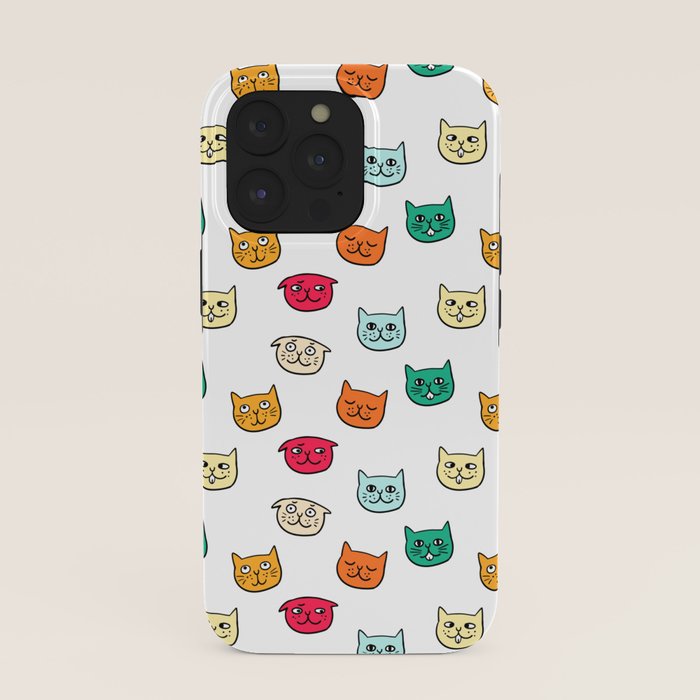Cat heads in colors iPhone Case Gallery Image 39