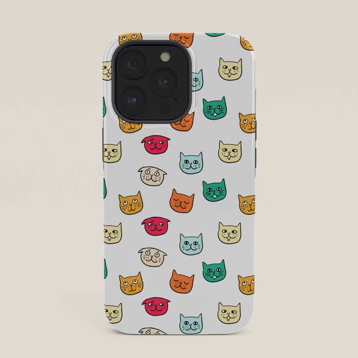 Cat heads in colors iPhone Case Gallery Image 35