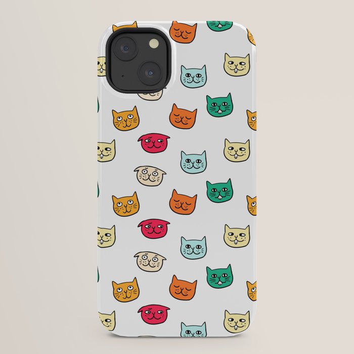 Cat heads in colors iPhone Case Gallery Image 30