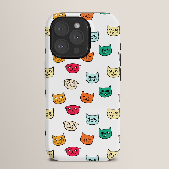 Cat heads in colors iPhone Case Gallery Image 15