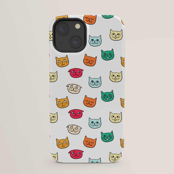 Cat heads in colors iPhone Case Gallery Image 29
