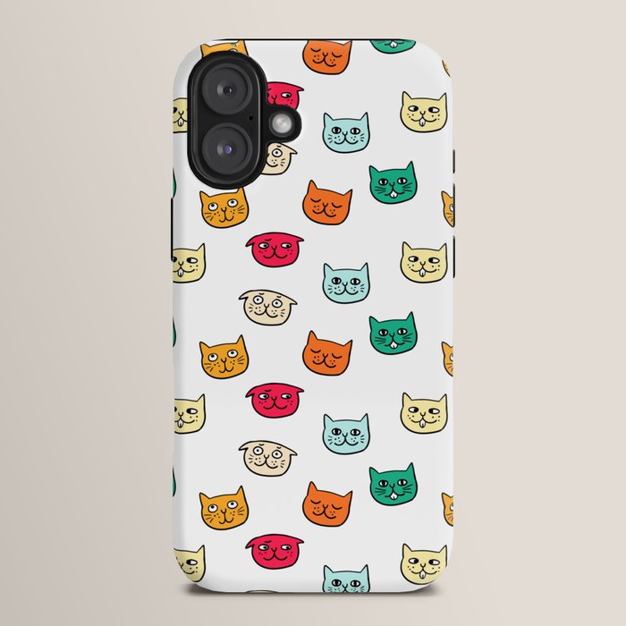 Cat heads in colors iPhone Case Gallery Image 14