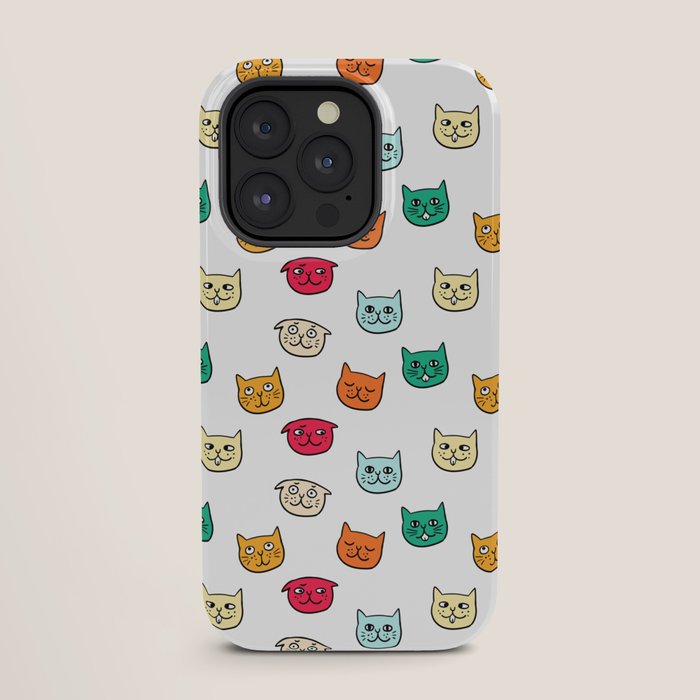 Cat heads in colors iPhone Case Gallery Image 27