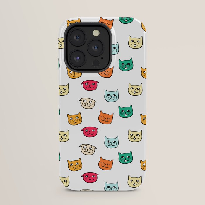 Cat heads in colors iPhone Case Gallery Image 23