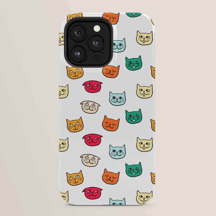 Cat heads in colors iPhone Case Gallery Image 32