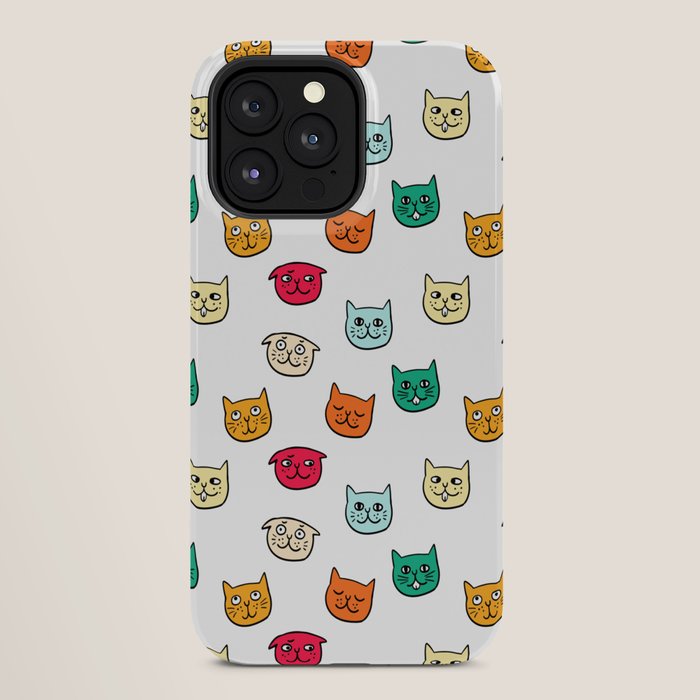 Cat heads in colors iPhone Case Gallery Image 28