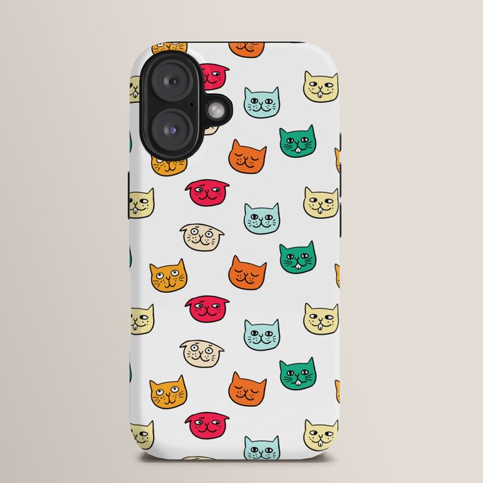 Cat heads in colors iPhone Case Gallery Image 13