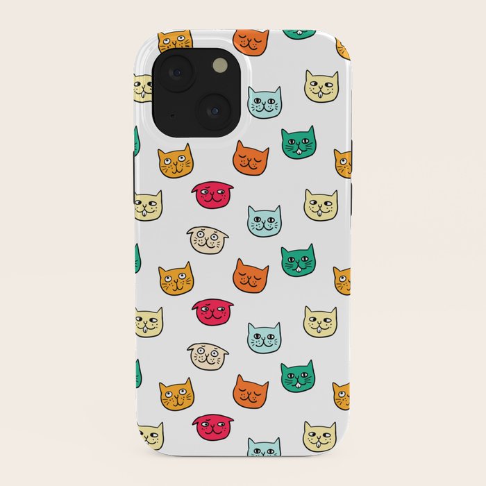 Cat heads in colors iPhone Case Gallery Image 38