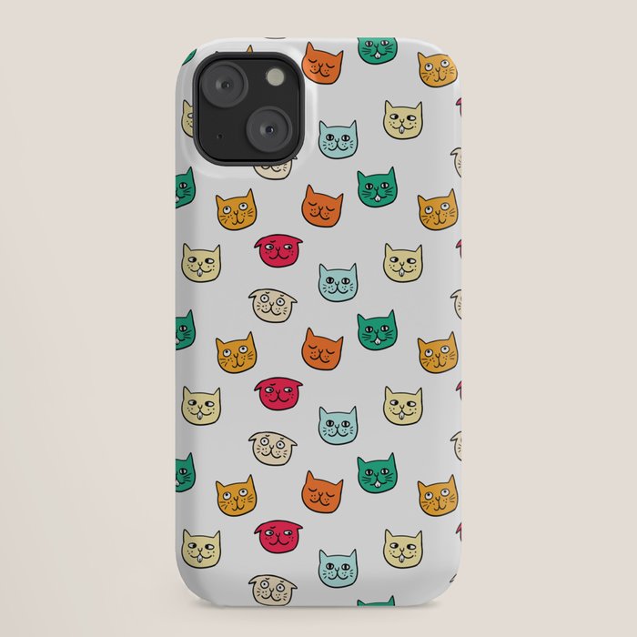 Cat heads in colors iPhone Case Gallery Image 18