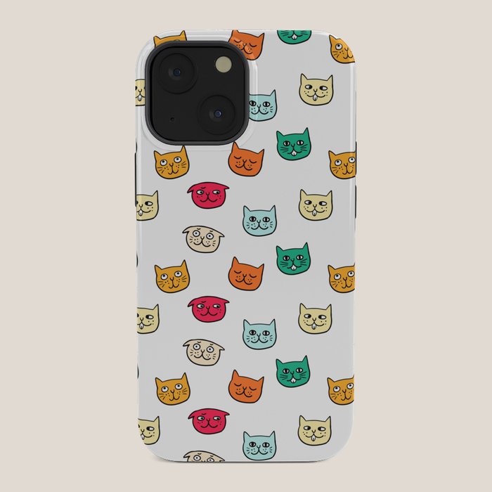 Cat heads in colors iPhone Case Gallery Image 34