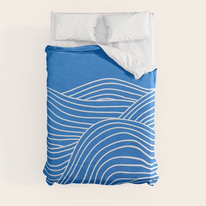 French Blue Ocean Waves Duvet Cover Gallery Image 3