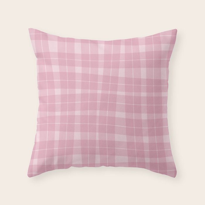 Wavy Plaid Pink Throw Pillow Gallery Image 3