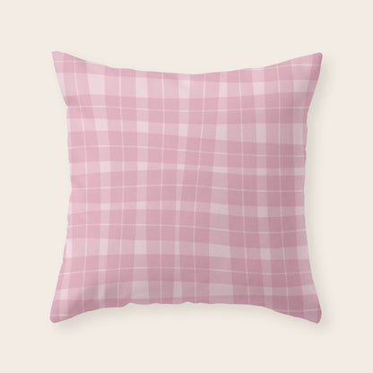 Wavy Plaid Pink Throw Pillow Gallery Image 3