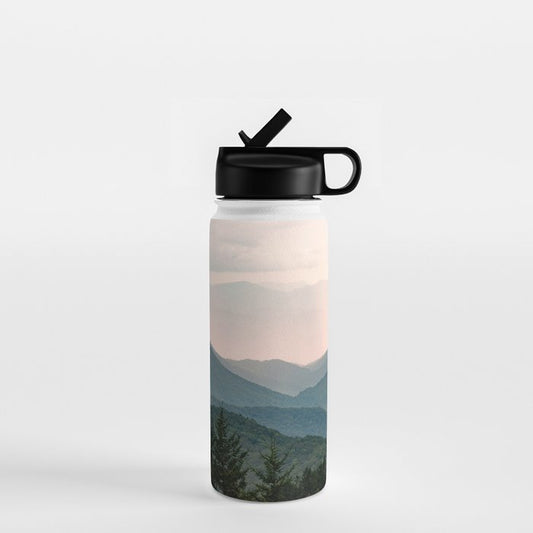 Smoky Mountain Pastel Sunset Water Bottle Gallery Image 1