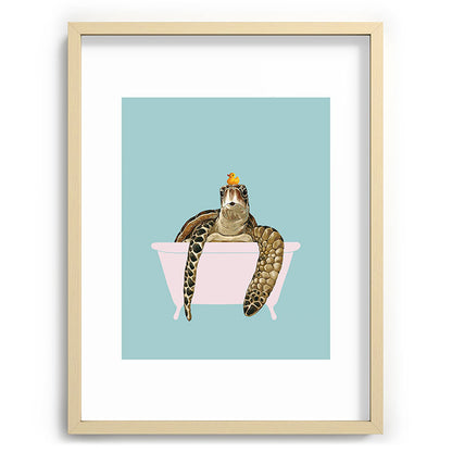 Sea Turtle in Bathtub Framed Art Print Gallery Image 99