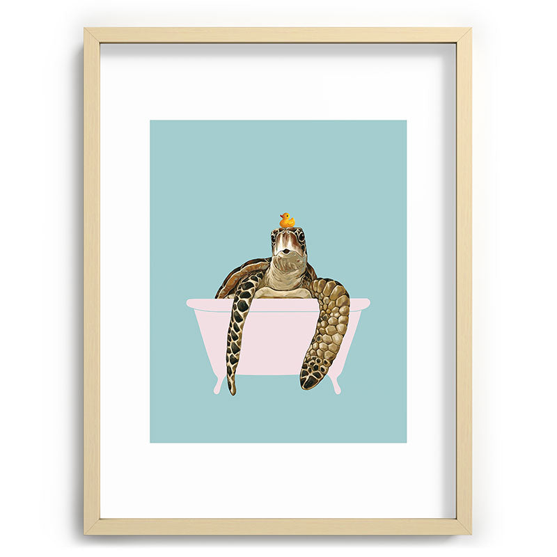 Sea Turtle in Bathtub Framed Art Print Gallery Image 100