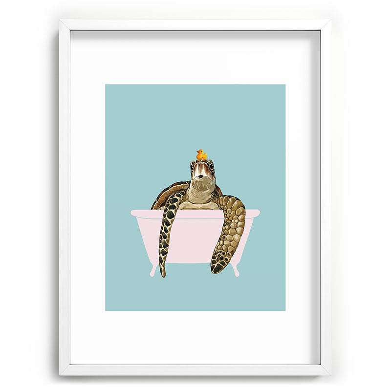 Sea Turtle in Bathtub Framed Art Print Gallery Image 108