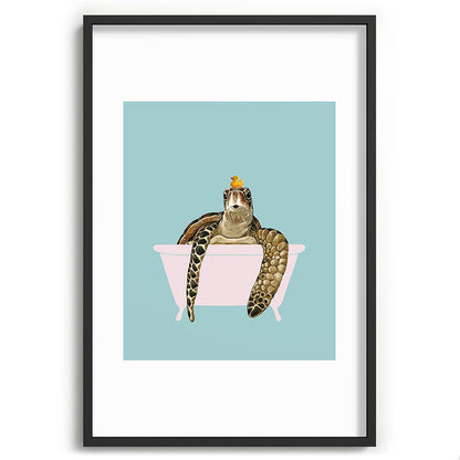 Sea Turtle in Bathtub Framed Art Print Gallery Image 85