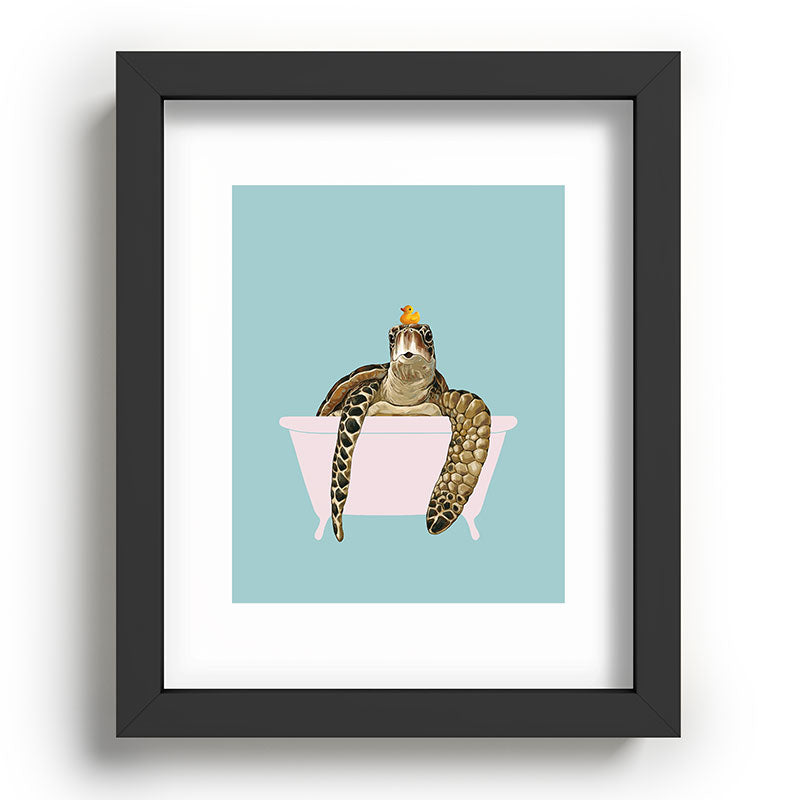 Sea Turtle in Bathtub Framed Art Print Gallery Image 80