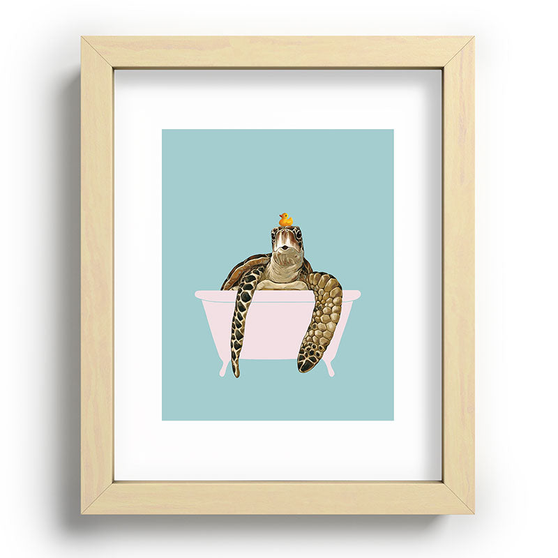 Sea Turtle in Bathtub Framed Art Print Gallery Image 95