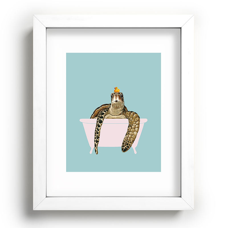 Sea Turtle in Bathtub Framed Art Print Gallery Image 103