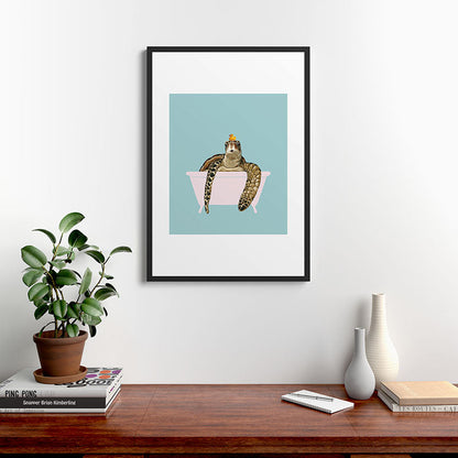 Sea Turtle in Bathtub Framed Art Print Gallery Image 8