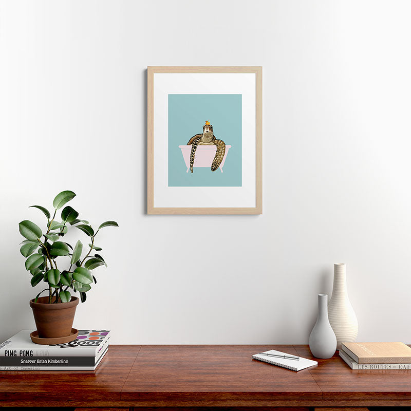 Sea Turtle in Bathtub Framed Art Print Gallery Image 64