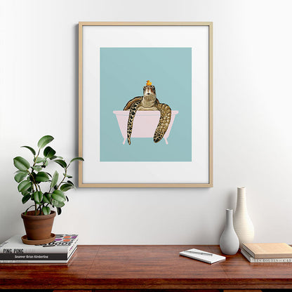Sea Turtle in Bathtub Framed Art Print Gallery Image 29