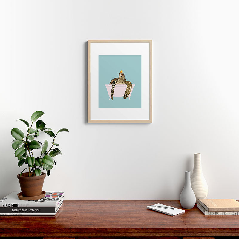 Sea Turtle in Bathtub Framed Art Print Gallery Image 26