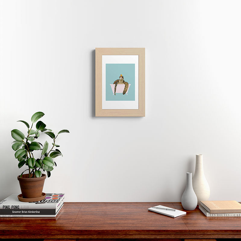 Sea Turtle in Bathtub Framed Art Print Gallery Image 62