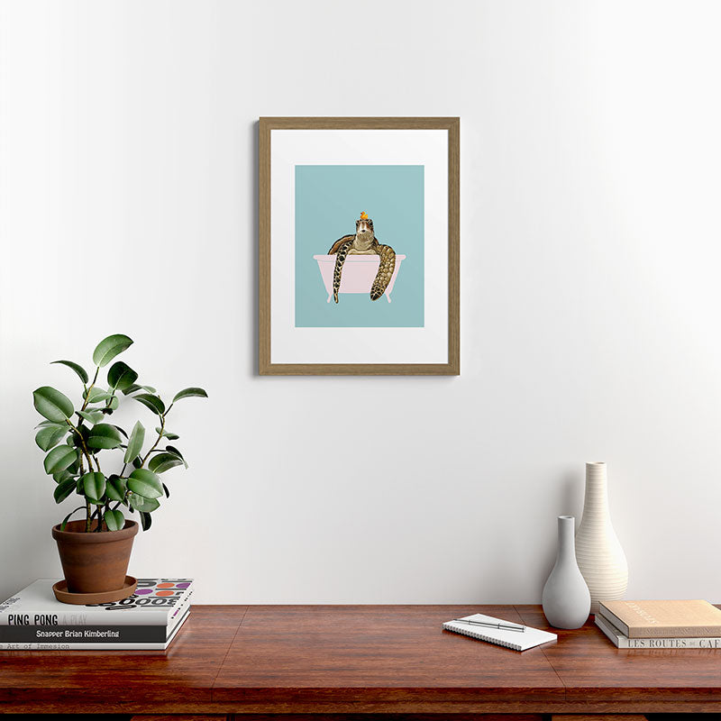 Sea Turtle in Bathtub Framed Art Print Gallery Image 54