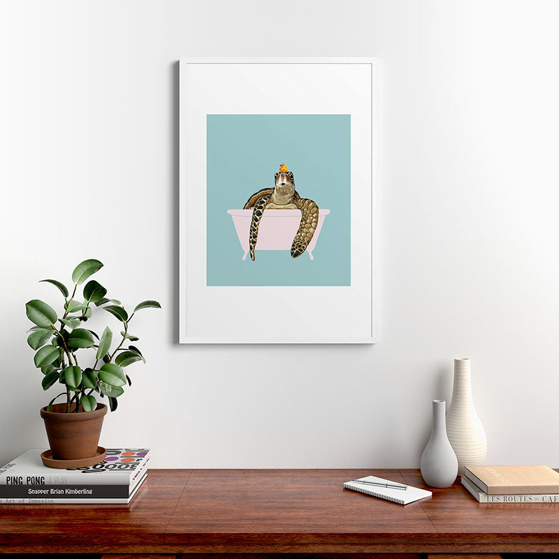 Sea Turtle in Bathtub Framed Art Print Gallery Image 37